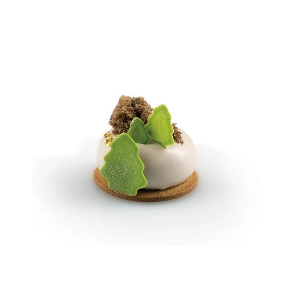Stone 85 Silikomart: stampo in silicone per 8 monoporzioni a forma di pietra levigata di ø6,5xh3 cm
