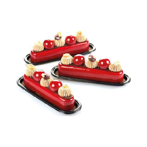 Fashion Éclair 80 Silikomart stampo in silicone 130 x 25 e h 25 mm + 10 piattini + cutter