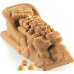 Kit Nord Pole 940 Silikomart – Kit Supporto in Plastica con 2 Stampi in Silicone per Semifreddi Tronchetto Slitta con Renne