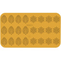 Inverno Silikomart stampo silicone giallo per 12 pigne e 12 fiocchi di neve, della linea Naturae