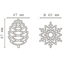 Inverno Silikomart stampo silicone giallo per 12 pigne e 12 fiocchi di neve, della linea Naturae