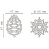 Inverno Silikomart stampo silicone giallo per 12 pigne e 12 fiocchi di neve, della linea Naturae Inverno Silikomart stampo silicone giallo per 12 pigne e 12 fiocchi di neve, della linea Naturae
