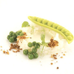 Baccello 13 Silikomart stampo silicone giallo 10 preparazioni baccelli con piselli, linea Naturae