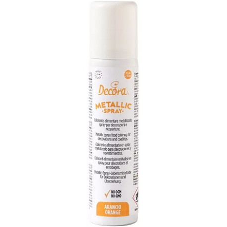 Spray arancio metallizzato da 75 ml di Decora: colorante arancione spray alimentare Spray arancio metallizzato da 75 ml di Decora: colorante arancione spray alimentare