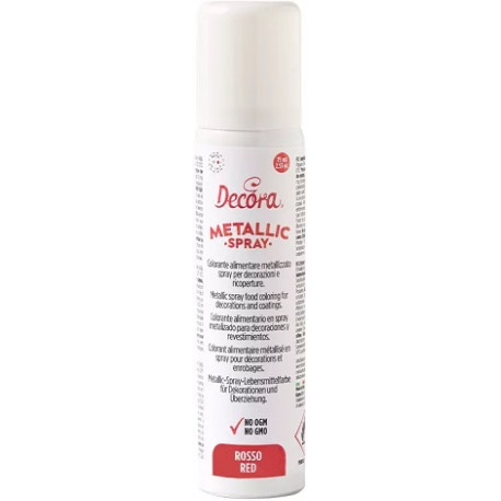 Spray rosso metallizzato da 75 ml di Decora: colorante rosso spray alimentare Spray rosso metallizzato da 75 ml di Decora: colorante rosso spray alimentare