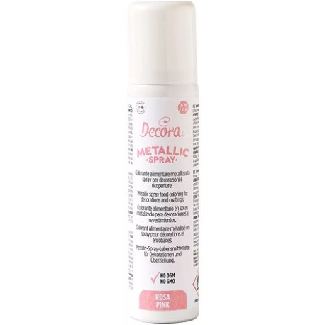Spray rosa metallizzato da 75 ml di Decora: colorante rosa spray alimentare Spray rosa metallizzato da 75 ml di Decora: colorante rosa spray alimentare