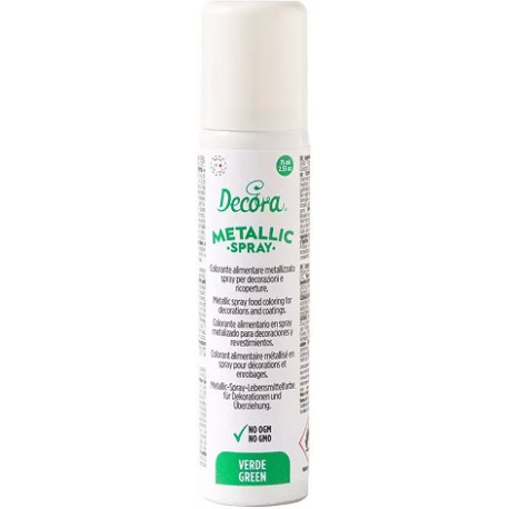 Spray verde metallizzato da 75 ml di Decora: colorante verde spray alimentare Spray verde metallizzato da 75 ml di Decora: colorante verde spray alimentare