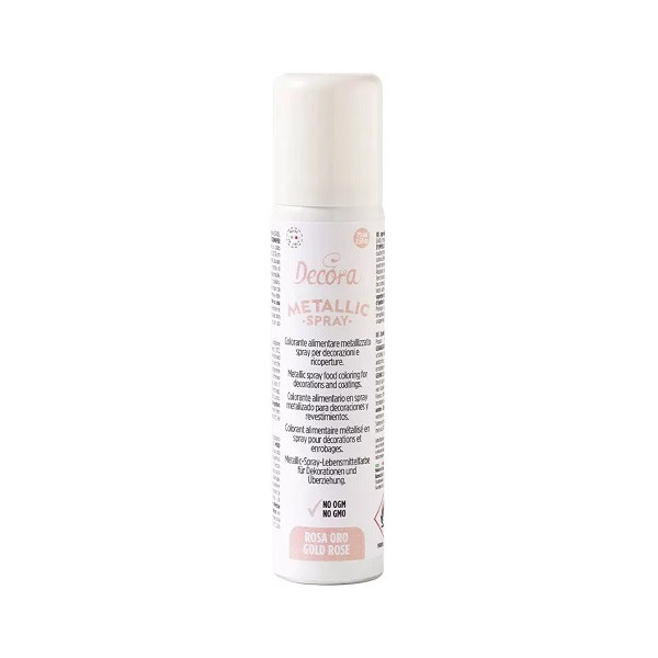 Colorante alimentare spray rosa gold o rora oro metallizzato da 75 ml di Decora