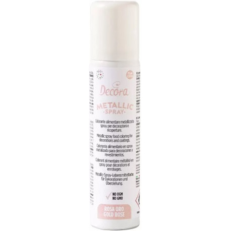 Colorante alimentare spray rosa gold o rora oro metallizzato da 75 ml di Decora Colorante alimentare spray rosa gold o rora oro metallizzato da 75 ml di Decora