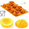 Michetta 92 Silikomart stampo silicone giallo 4 preparazioni panini rosette soffiate, linea Naturae