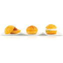 Stampo Michetta 92 pe 4 panini rosette soffiate in Silicone Giallo da Silikomart, linea Naturae