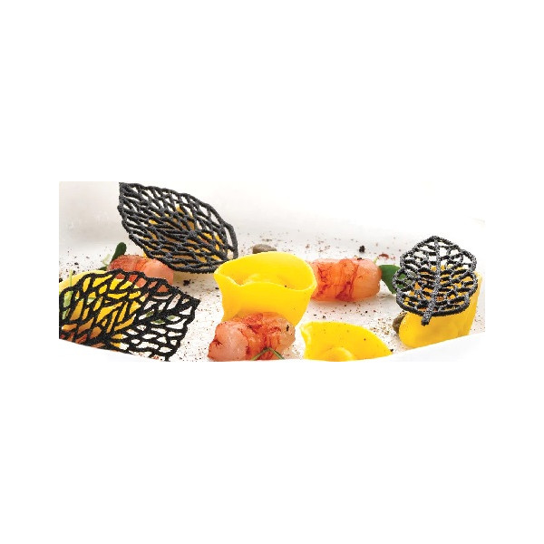Foresta Silikomart stampo silicone giallo 24 decori foglie di due diverse forme, linea Naturae
