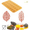 Foresta Silikomart stampo silicone giallo 24 decori foglie di due diverse forme Foresta Silikomart stampo silicone giallo 24 decori foglie di due diverse forme