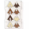 Abete ad incastro Decora stampo cioccolato policarbonato 4 cioccolatini alberi 3D Abete ad incastro Decora stampo cioccolato policarbonato 4 cioccolatini alberi 3D