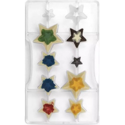 Stampo Stella Decora - Policarbonato Professionale per 10 Cioccolatini Componibili in Figure 3D