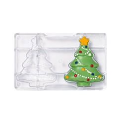 Stampo Albero di Natale 3D Decora – Policarbonato per Cioccolato in 2 Formati (Piccolo o Grande)