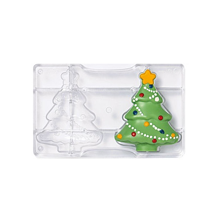 Stampo cioccolato Albero di Natale piccolo 3D in policarbonato da Decora Stampo cioccolato Albero di Natale piccolo 3D in policarbonato da Decora