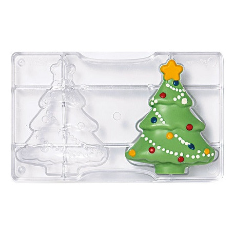 Albero di natale grande 3D Decora stampo cioccolato policarbonato 121x150 mm