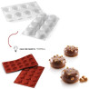 Stone 85 Silikomart: stampo in silicone per 8 monoporzioni a forma di pietra levigata di ø6,5xh3 cm Stone 85 Silikomart: stampo in silicone per 8 monoporzioni a forma di pietra levigata di ø6,5xh3 cm