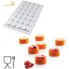 Micro round 5 Silikomart stampo silicone 35 micro cilindri da 24 x h 12 mm