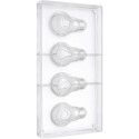 Lampadine natalizie stampo cioccolato policarbonato 4 lampadine con decori natalizi