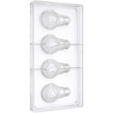 Lampadine natalizie stampo cioccolato policarbonato 4 lampadine con decori natalizi