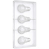 Lampadine natalizie stampo cioccolato policarbonato 4 lampadine con decori natalizi Lampadine natalizie stampo cioccolato policarbonato 4 lampadine con decori natalizi