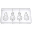 Lampadine natalizie stampo cioccolato policarbonato 4 lampadine con decori natalizi