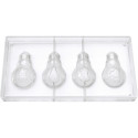 Lampadine natalizie stampo cioccolato policarbonato 4 lampadine con decori natalizi