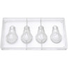 Lampadine natalizie stampo cioccolato policarbonato 4 lampadine con decori natalizi Lampadine natalizie stampo cioccolato policarbonato 4 lampadine con decori natalizi