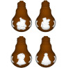 Lampadine natalizie stampo cioccolato policarbonato 4 lampadine con decori natalizi Lampadine natalizie stampo cioccolato policarbonato 4 lampadine con decori natalizi