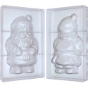 Babbo Natale kit 2 stampi cioccolato policarbonato fronte e retro per babbo natale alto 22 cm peso 250 g
