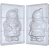 Babbo Natale kit 2 stampi cioccolato policarbonato fronte e retro per babbo natale alto 22 cm peso 250 g Babbo Natale kit 2 stampi cioccolato policarbonato fronte e retro per babbo natale alto 22 cm peso 250 g