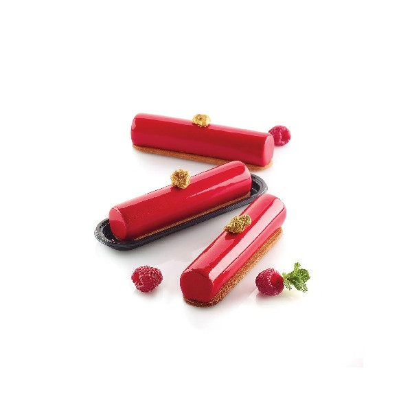 Cylindre 75 Silikomart: 1 cutter, 10 vassoi e stampo in silicone 8 cilindri 126x27 h 27 mm