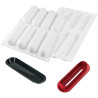 Cylindre 75 Silikomart: 1 cutter, 10 vassoi e stampo in silicone 8 cilindri 126x27 h 27 mm Cylindre 75 Silikomart: 1 cutter, 10 vassoi e stampo in silicone 8 cilindri 126x27 h 27 mm