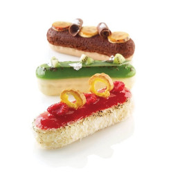 Kit Éclair Silikomart (120/140ml) – Stampo in Silicone + Piattini + Cutter