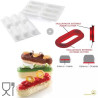 Kit Eclair 140 ml Stampo in silicone 129 x 40 e h 35 mm + cutter di Silikomart Kit Eclair 140 ml Stampo in silicone 129 x 40 e h 35 mm + cutter di Silikomart
