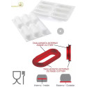 Kit Eclair 140 ml Stampo in silicone 129 x 40 e h 35 mm + cutter di Silikomart
