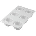Bloom 120 Silikomart stampo in silicone bianco per 6 splendidi fiori di ø 68 h 52 mm