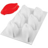 Stampo Ruben 140 Silikomart: stampo in silicone per 6 petali da 114x57 h45mm con cutter Stampo Ruben 140 Silikomart: stampo in silicone per 6 petali da 114x57 h45mm con cutter