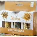 Set Decor Mix oro e colori assortiti Decora 3 decorazioni di lenti perline e bastoncini 85 g