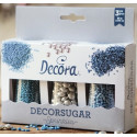 Set Decor Mix argento e azzurro Decora: 3 decorazioni di perle, maxi perle e bastoncini da 85 g per