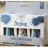 Set Decor Mix argento e azzurro Decora: 3 decorazioni di perle, maxi perle e bastoncini da 85 g per