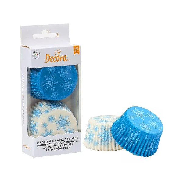36 Pirottini Muffin in carta decoro Frozen Star diametro 5 cm altezza 3,2 cm da Decora