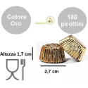 180 Pirottini Bon Bon oro in carta diametro 2,7 cm altezza 1,7 cm da Decora