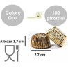 180 Pirottini Bon Bon oro in carta diametro 2,7 cm altezza 1,7 cm da Decora