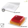 Set 100 piattini monoporzioni quadrati in plastica bianca e lato 83 mm Silikomart Set 100 piattini monoporzioni quadrati in plastica bianca e lato 83 mm Silikomart