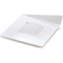 Set 100 piattini monoporzioni quadrati in plastica bianca e lato 83 mm Silikomart