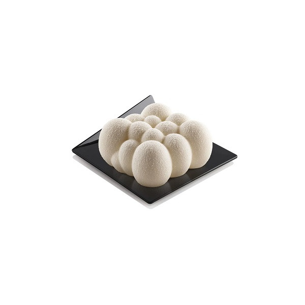 Set 100 vassoi monoporzioni quadrati in plastica nera di lato 83 mm, riutilizzabili da Silikomart