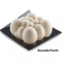 Set 100 vassoi monoporzioni quadrati in plastica nera di lato 83 mm, riutilizzabili da Silikomart